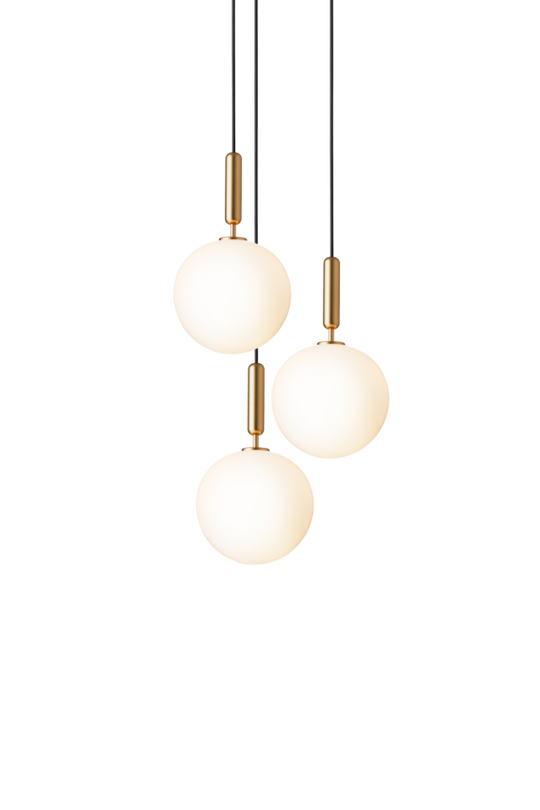 Miira 3 Large pendant light, brass / opal • NUURA