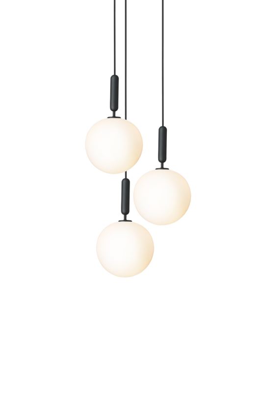 Miira 3 Large pendant light, rock grey / opal • NUURA
