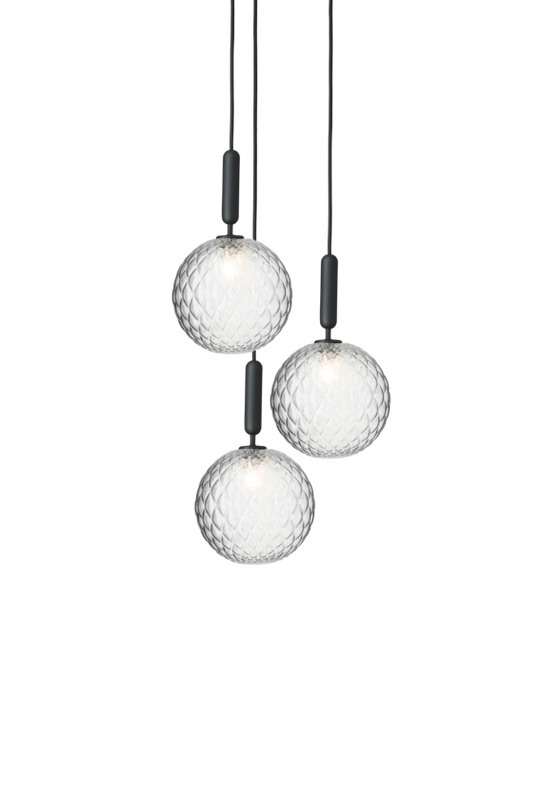 Miira 3 Large pendant light, rock grey / optic clear • NUURA