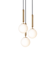 Miira 3 pendant light, brass / opal • NUURA