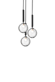Miira 3 pendant light, rock grey / optic clear • NUURA