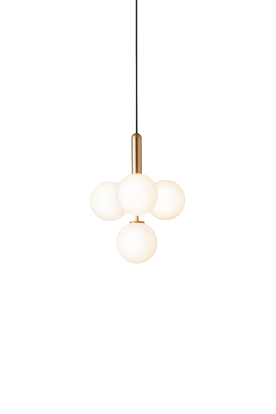 Miira 4 pendant light, brass / opal • NUURA