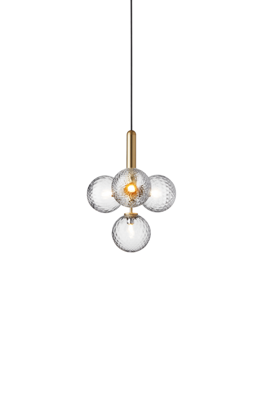 Miira 4 pendant light, brass / optic clear • NUURA