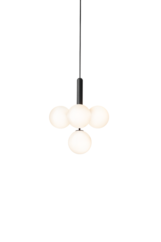 Miira 4 pendant light, rock grey / opal • NUURA