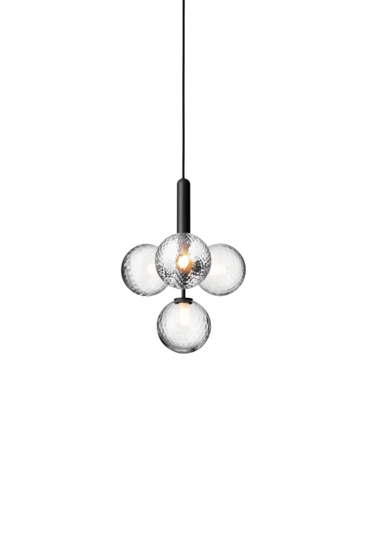 Miira 4 pendant light, rock grey / optic clear • NUURA