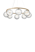Miira 8 Circular chandelier, brass / optic clear • NUURA