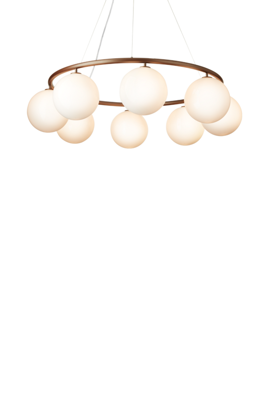 Miira 8 Circular chandelier, dark bronze / opal • NUURA