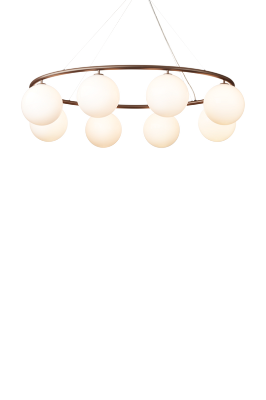 Miira 8 Oval chandelier, dark bronze / opal • NUURA