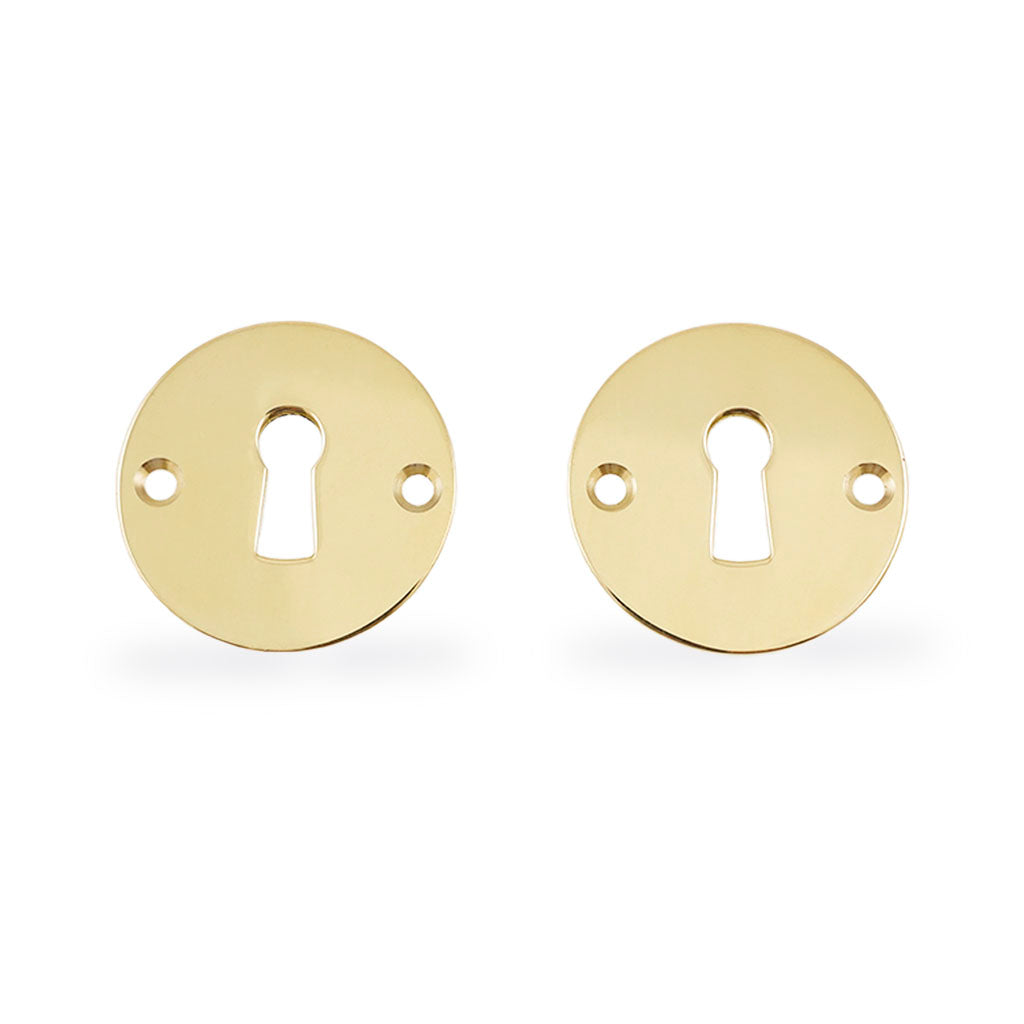 Nøgleskilt - Gammeldags i blank messing c/c 38 mm til bl.a. AJ dørgreb - Copenhagenhomedesign