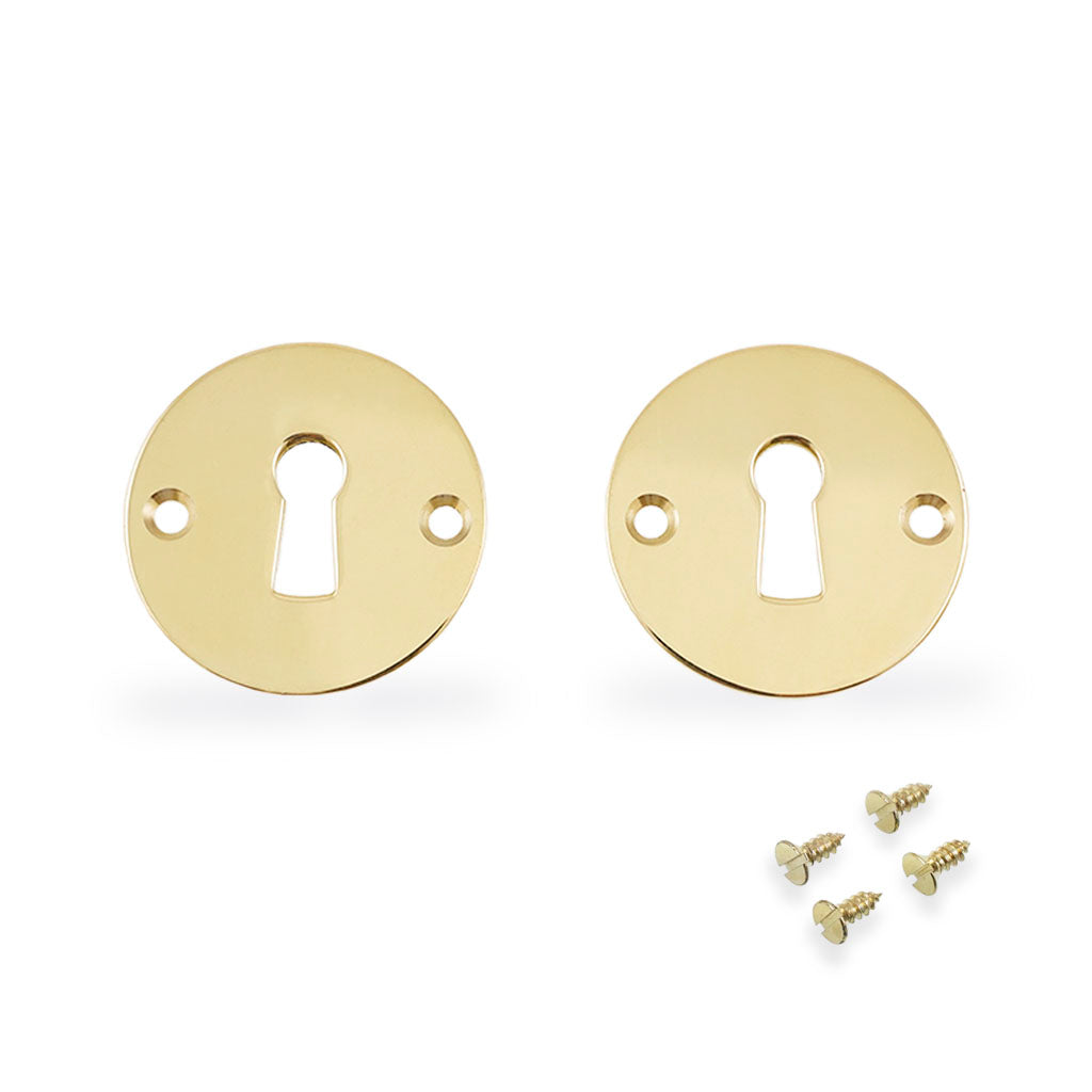 Nøgleskilt - Gammeldags i blank messing c/c 38 mm til bl.a. AJ dørgreb - Copenhagenhomedesign