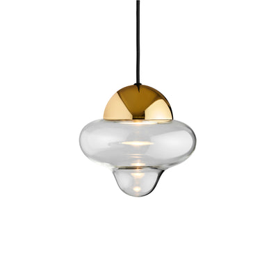 Nutty Clear pendant light, clear/gold • Design by Us