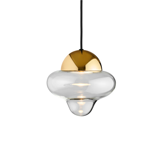 Nutty Clear pendant light, clear/gold • Design by Us