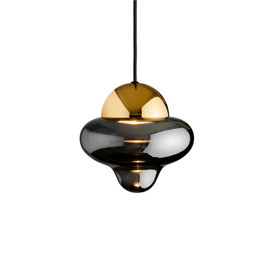 Nutty Smoke pendant light, smoked/gold • Design by Us