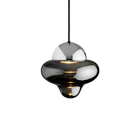 Nutty Smoke pendant light, smoked/chrome • Design by Us