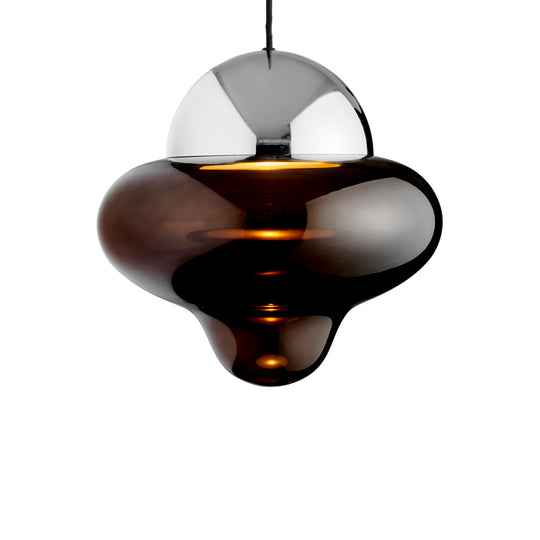 Nutty XL Brown pendant light, brown/chrome • Design by Us