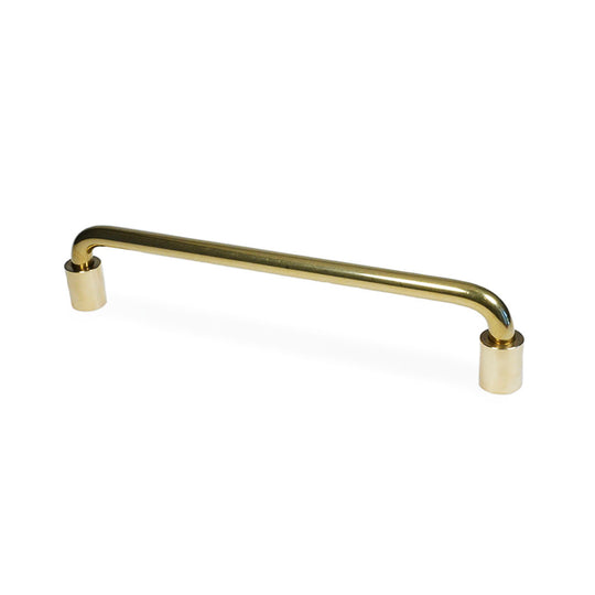 Ordrup • Solid polished brass handle, unlacquered, with separate bases