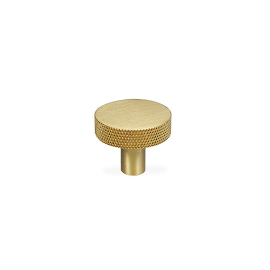 Østerbro diamond-cut cabinet knob in brushed brass with lacquer