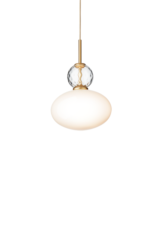 Rizzatto 32 pendant light, satin brass / opal • NUURA