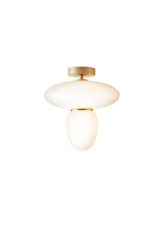 Rizzatto 42 ceiling light, satin brass / opal • NUURA